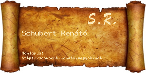 Schubert Renátó névjegykártya